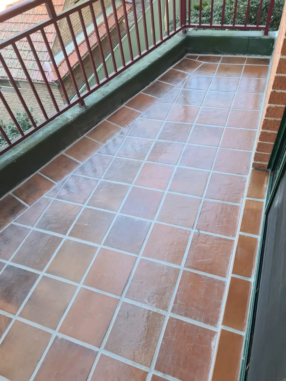 After: clean grout and a sealed finish.